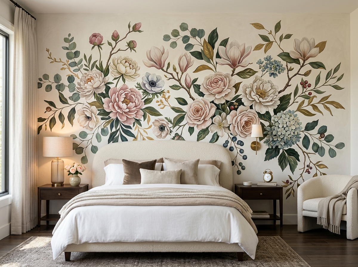 Elegant Floral Mural